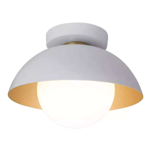 Plafon de Sobrepor Bibelô 32x20,3cm Alumínio e Vidro Usina 16706/25D