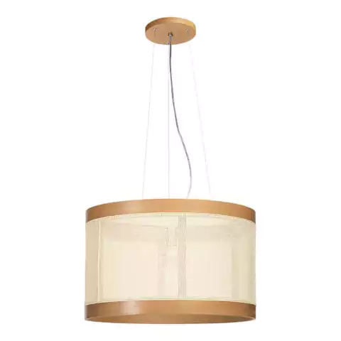 Pendente Madelustre Nuts 53cm 2939 Madeira e Palha Natural