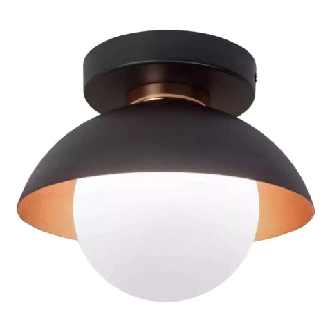 Plafon de Sobrepor Bibelô 19x16cm Alumínio e Vidro Usina 16706/19C