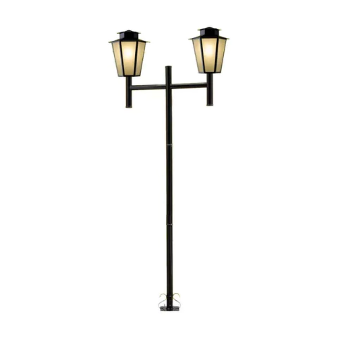 Poste Colonial Sextavado Duplo 200x100x32cm Aço e Termoplástico Ideal Iluminação P-9/2