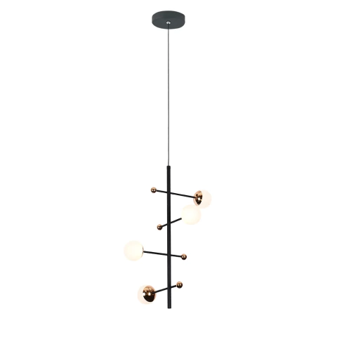 Pendente Bella Iluminação Fuxico JU001 Dourado e Preto