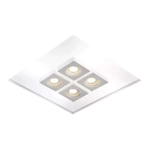 Plafon de Embutir Box No Frame Mix 47x47x11cm Alumínio e Acrílico Usina 30400/50