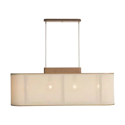 Pendente Apollo Retangular 105x32X25cm Madeira e Tela Sintética 3328CT