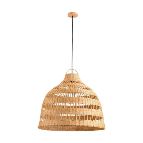Pendente 50x60cm Rattan e Madeira Natural Skylight SKY-4064