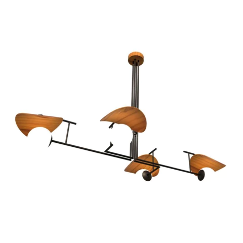 Pendente Madame 110x170x90cm Madeira e Vidro Fox Lustres 1305