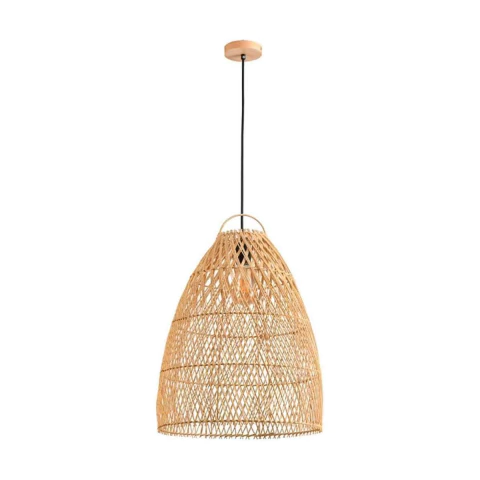 Pendente Ôtaki 40x30cm Rattan e Madeira Natural Skylight SKY-4059