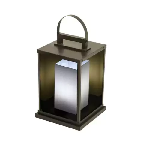 Balizador Retrô 45x19x19cm Alumínio, Vidro e Policarbonato Metaldomado 5628P