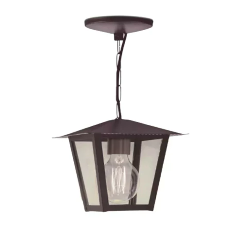 Pendente Colonial Externo 33x20x20cm Alumínio e Vidro Ideal Iluminação LA-4-C VT