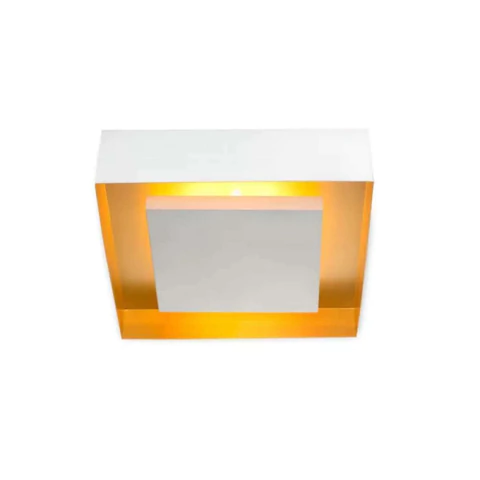 Plafon Itamonte Eclipse Quadrado 56x56x7,5cm 3045/56E27 Branco Texturiado