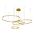 Pendente Sindora 3000K 4Aros 175W Dourado DCD03193 4M Ø100cm