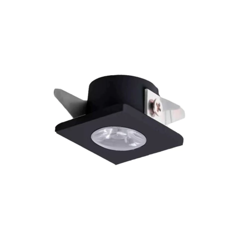 Mini Spot Led Integrado Quadrado Elysa 1W 3000K Preto Nordecor 6002