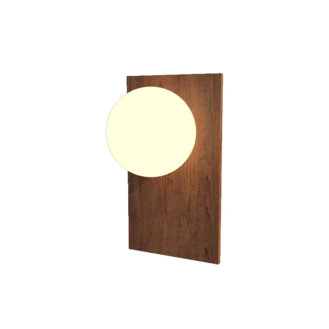 Arandela Orb 32x17x13cm Madeira e Vidro Fox Lustres AR85