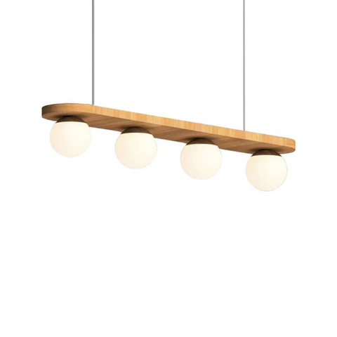 Pendente Orb 17x90x15cm Madeira e Vidro Fox Lustres 1000