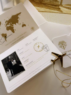Convite Passaporte Miylena e Tarcísio - SC Convites e Gifts Personalizados