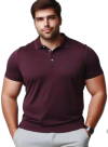 Camisa Polo Plus Size Hugo Blanc Roxo 949