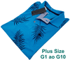 Camisa Polo Plus Size Hugo Blanc Folhagem Turquesa 701