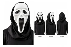 Máscara goma EVA Scream con capucha, disfraz Halloween en internet