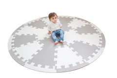 Piso Nórdico Niños Goma Eva Circular Gris Blanco
