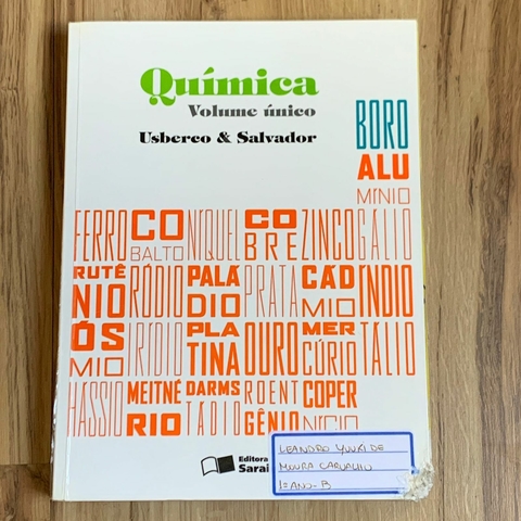 LIVRO QUÍMICA - VOLUME ÚNICO - USBERCO E SALVADOR
