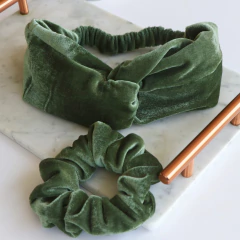 Kit Scrunchie + vincha turbante