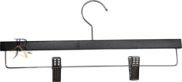 Cabide de Madeira Preto Importado com Presilha Cromada FT | Caixa com 50 Unidades - comprar online