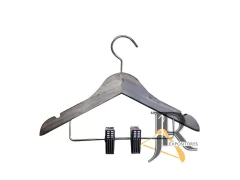 Cabide de Madeira Infantil Importado Mesclado com Presilha | Caixa com 50 Unidades