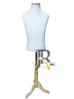 Busto Forrado Infantil Bege com Pedestal de Madeira | Unidade