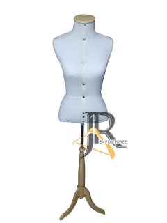 Busto para Costura Bege com Pedestal de Madeira | Unidade