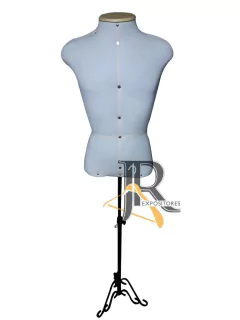 Busto para Costura Masculino Bege com Pedestal Preto Retrô | Unidade