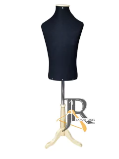 Busto Forrado Infantil Preto com Pedestal de Madeira | Unidade