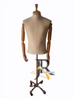 BUSTO MASCULINO COM BRAÇO ARTICULÁVEL E PEDESTAL ROSÊ