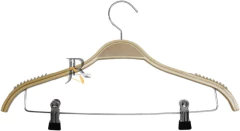 Cabide de Madeira Importado Marfim com Presilha Cromada e Silicone nas Bordas YS-T| Caixa com 50 Unidades - comprar online