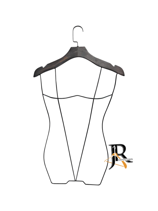 Cabide SK Mesclado com Corpinho 3D Preto e Gancho Luxo Preto| Unidade