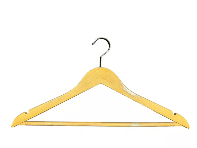 Cabide de Madeira Importado Marfim com Calceiro Revestido com Silicone | Caixa com 50 Unidades - comprar online