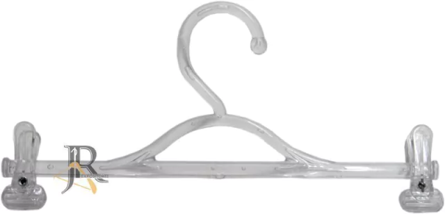 Cabide Saia Fixo Infantil Transparente com Presilha | Caixa com 108 Unidades