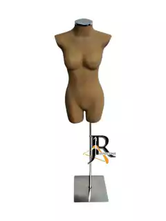 BUSTO PERNINHA FEMININO DE FIBRA COR DA PELE COM PEDESTAL CHAPA CROMADO