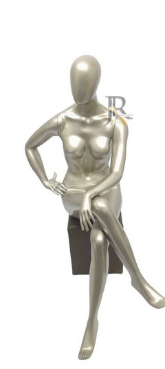 Manequim de Fibra Sentada pérola brilhante cabeça de ovo - comprar online