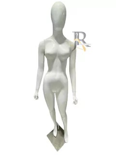 MANEQUIM FIBRA FEMININO BRANCO BRILHANTE CABEÇA DE OVO