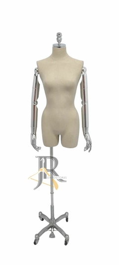 BUSTO PERNINHA COM BRAÇO ARTICULÁVEL E PEDESTAL CROMADO