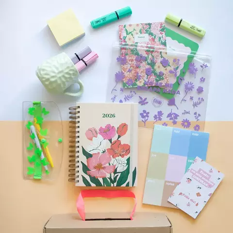 Box profe flores beige - comprar online