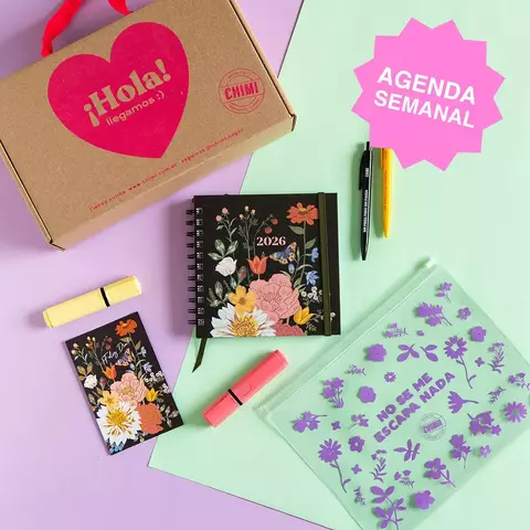 Set con Agenda Semanal Jardin Nocturno - comprar online