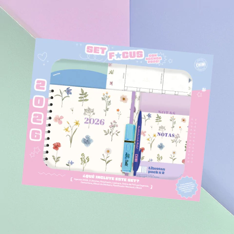 Set focus con agenda semanal Botanic love - comprar online