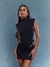  Body gola alta Aberto nas Costas preto