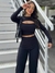Conjunto Calça e Cropped Manga Longa - Ref.456