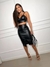 Conjunto Top e Saia de Couro