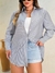camisa feminina listrada manga longa