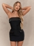 vestido curto alfaiataria tomara que caia