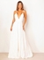 vestido longo de alcinhas com decote V