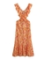 vestido longo floral com recortes laterais zara