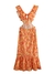vestido longo floral com recortes laterais zara